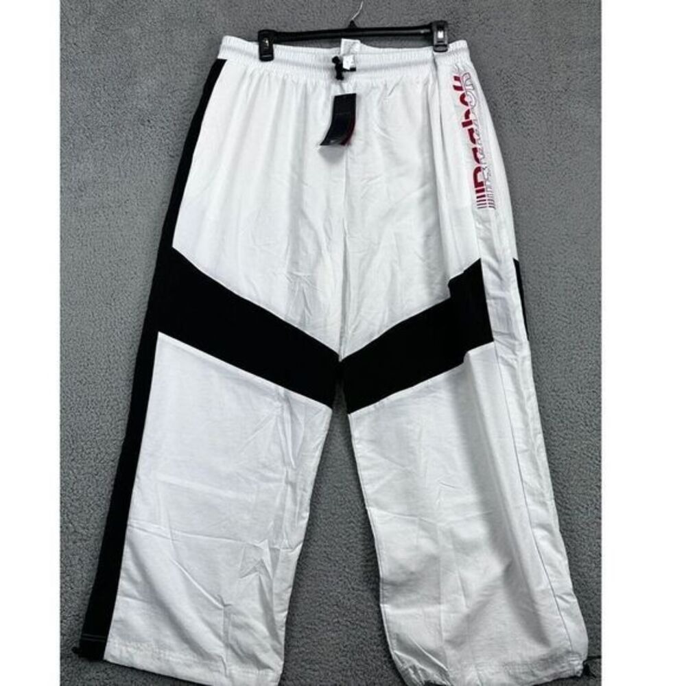Reebok Activewear Baggy Pants Women 2X 18-20W Plus White Speed Wick Wide Leg NEW